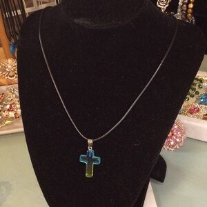 Leather Necklace W/ Cross